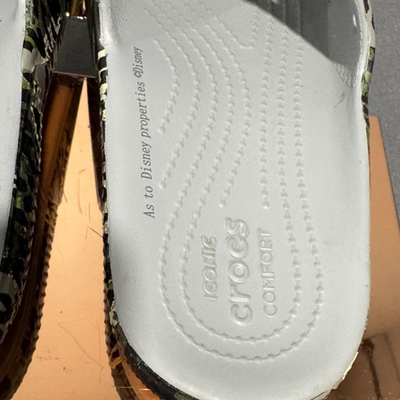 CROCS Women's Sandals - Black, Green, Cream Leopard 7W/5M - Picture 3 of 7